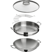 Wok Macao 4-piece with steaming insert
