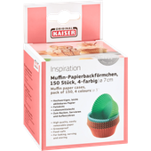 150 muffin paper bun cases 7cm coloured