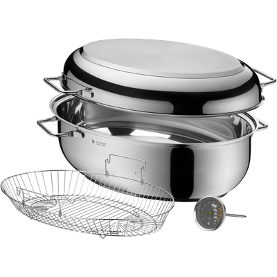 OVAL ROASTER W.LID+INS+THERM