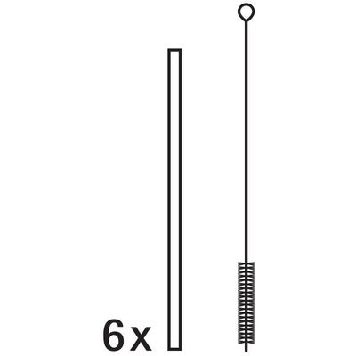 Комплект сламки BARIC  6 бр. 18CM с четчица за почистване