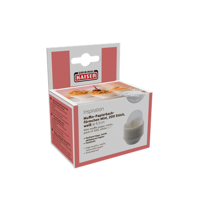 200 mini muffin paper bun cases white