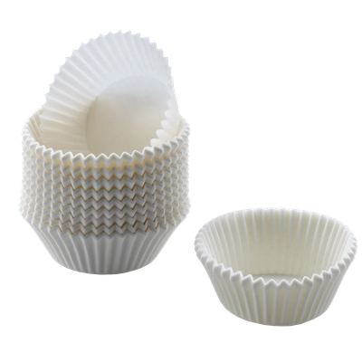 200 mini muffin paper bun cases white