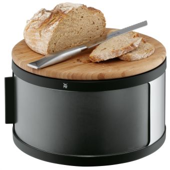 Кутия за хляб с дъска за рязане - кръгла