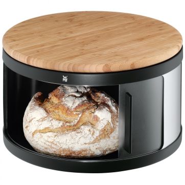 Кутия за хляб с дъска за рязане - кръгла