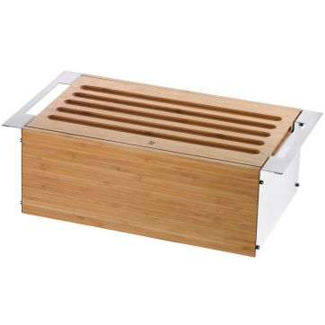 Кутия за хляб дървена с поднос