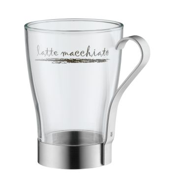 Чаша за лате макиато с метална дръжка