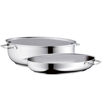Roasting pan with lid, oval