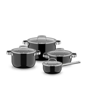 Комплект тенджери Fusiontec Mineral PRO 4 части черни